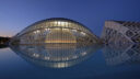 The Hemispheric reflected in the pool at dusk, City of Arts and Sciences, Valencia - Santiago Calatrava