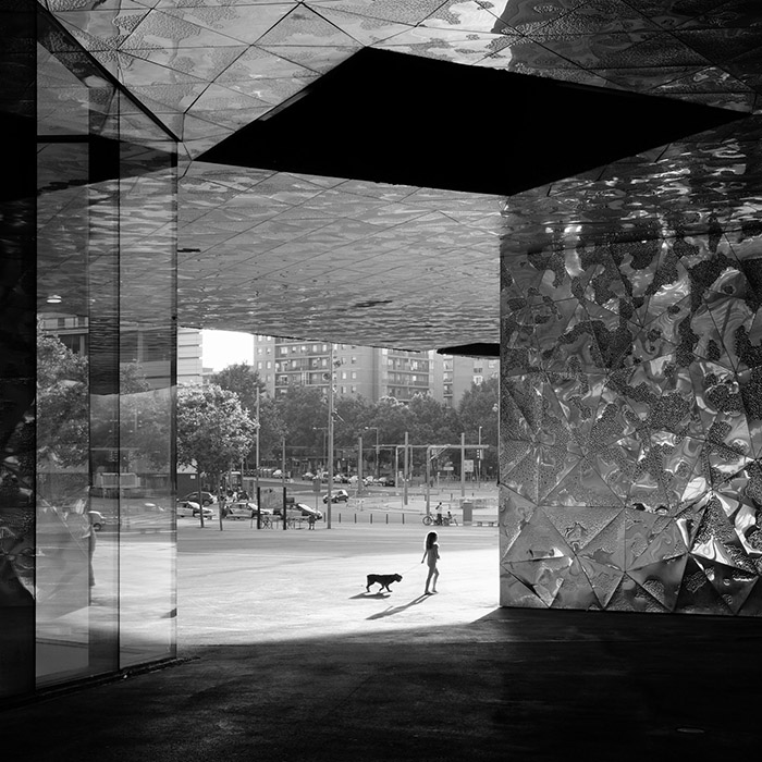 Textured walls and glass at the Museu Blau at Barcelona by Herzog and de Meuron