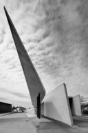 The angular massing of the fire station by Zaha Hadid at Vitra Design Museum
