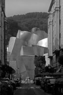 The Guggenheim Bilbao seen across from the street.