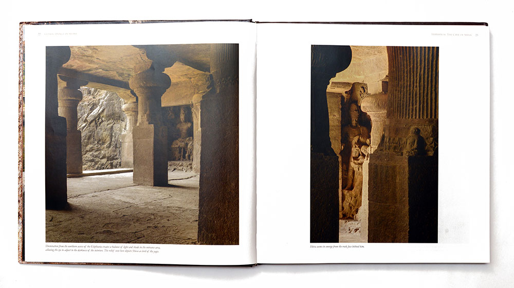 Inside the caves at Ellora, India