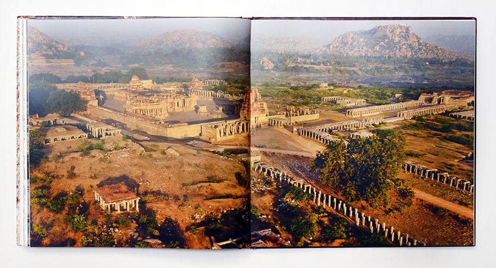Aerial view of the temple at Hampi, Karnataka