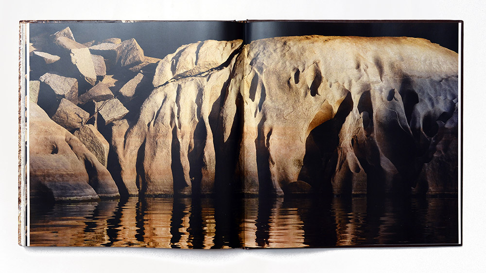 Rock textures by the water at Hampi, Karnataka