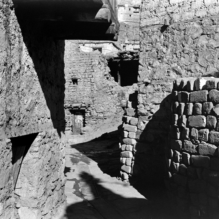 Old Leh town built in stone and adobe