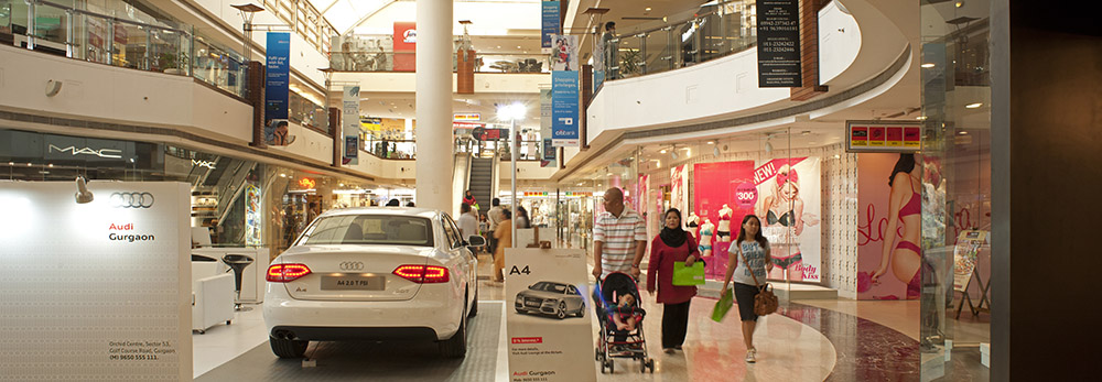 Interiors of the Select City Walk Mall during a shopping festival