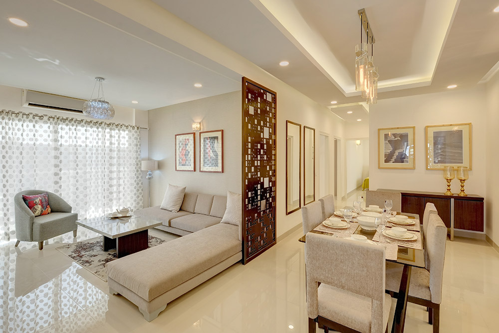 Interiors of a sample flat for New Haven, Tata Value Homes designed and executed by Rudraa Creators Pvt. Ltd.