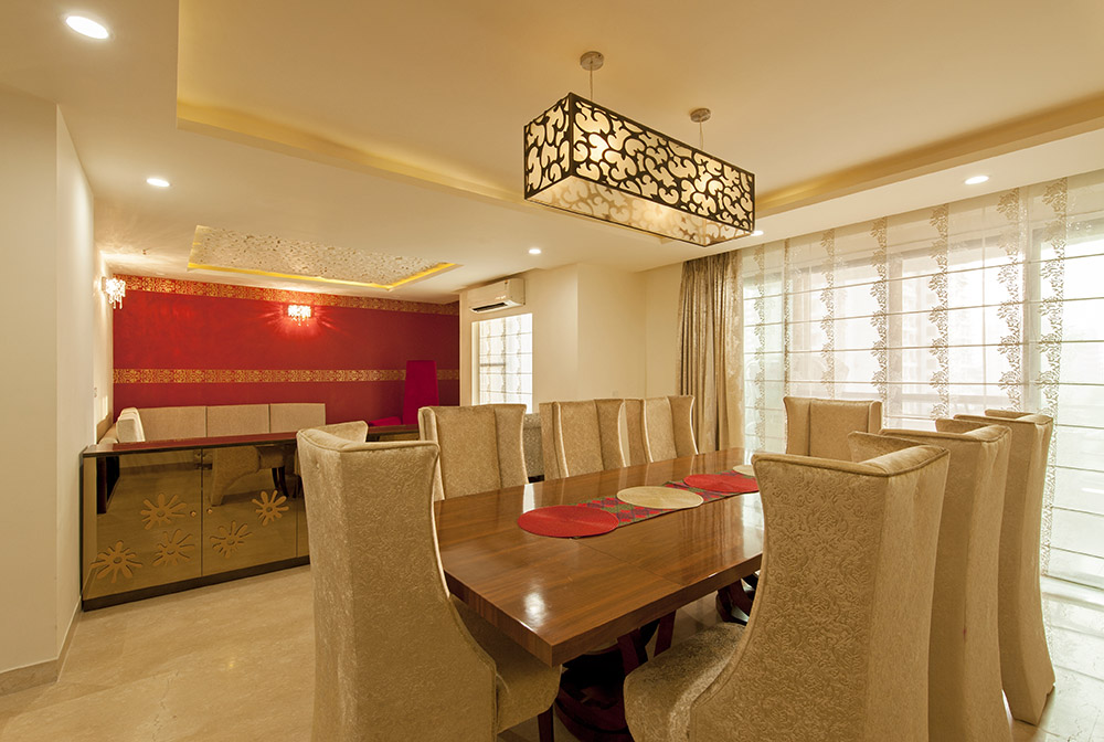 Interiors of an apartment at Gurgaon designed and executed by Rudraa Creators Pvt. Ltd.